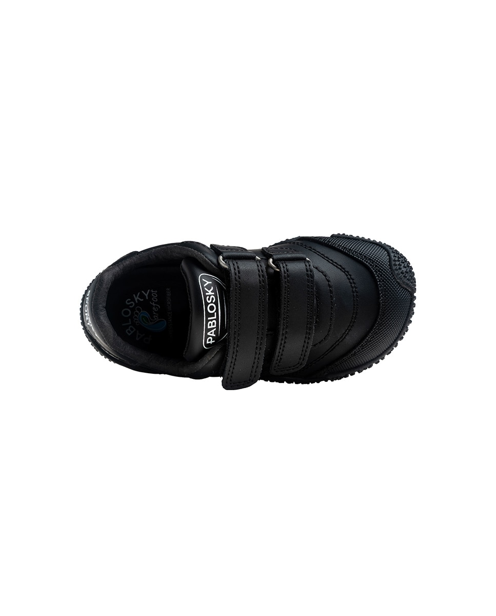 Zapatillas de niño de piel con cierre adherente deportivos para el cole - Pablosky - Negro Negro-5