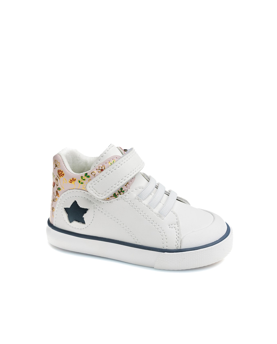 Zapatillas deportivas de bebé niña Pablosky barefoot de piel con cierre adherente - Blanco Blanco-1