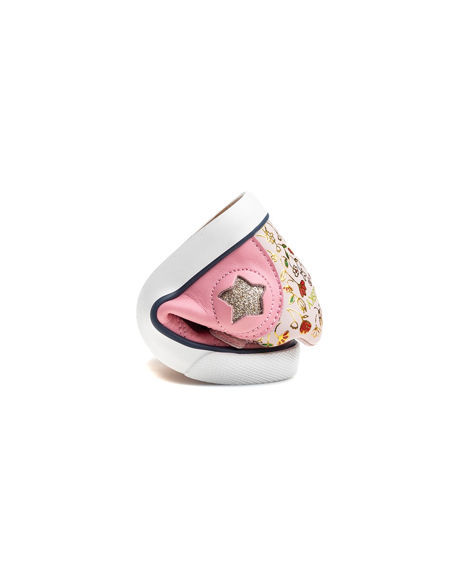 Zapatillas deportivas de bebé niña Pablosky barefoot de piel con cierre adherente - Rosa Rosa-2