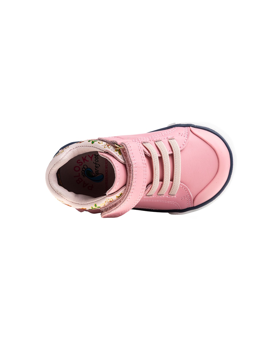 Zapatillas deportivas de bebé niña Pablosky barefoot de piel con cierre adherente - Rosa Rosa-5