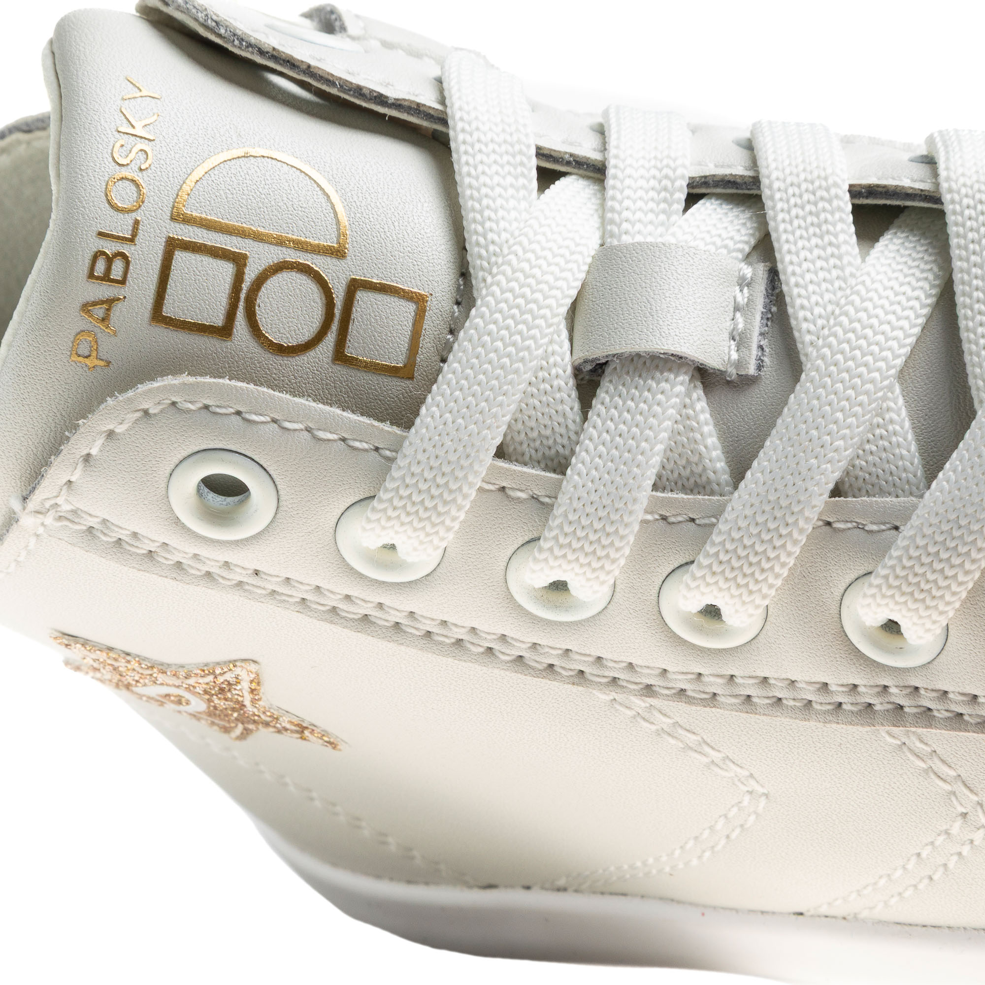Imagen 3 de Zapatillas deportivas de niña pablosky barefoot de piel con cremallera - Blanco Blanco