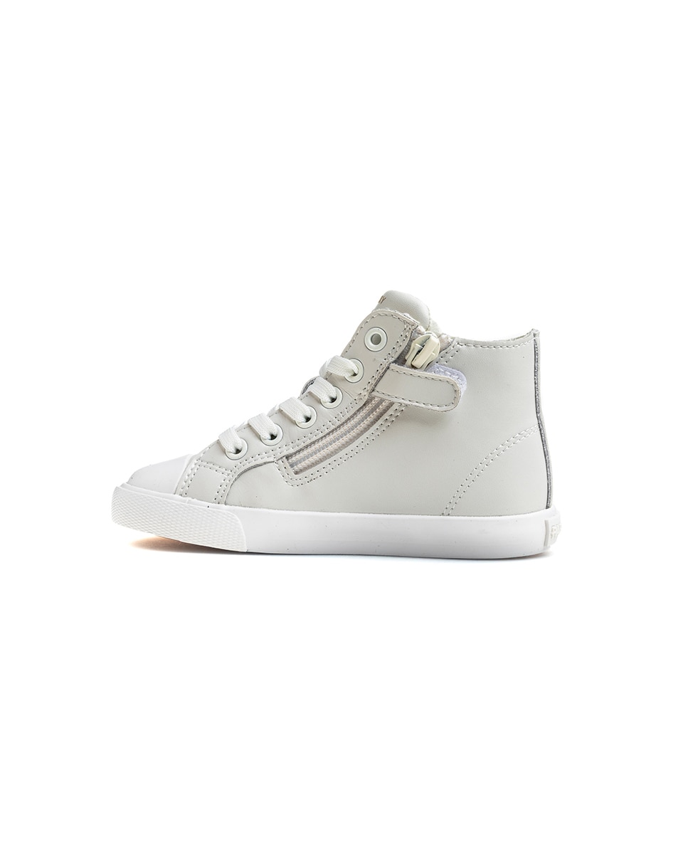 Imagen 7 de Zapatillas deportivas de niña pablosky barefoot de piel con cremallera - Blanco Blanco