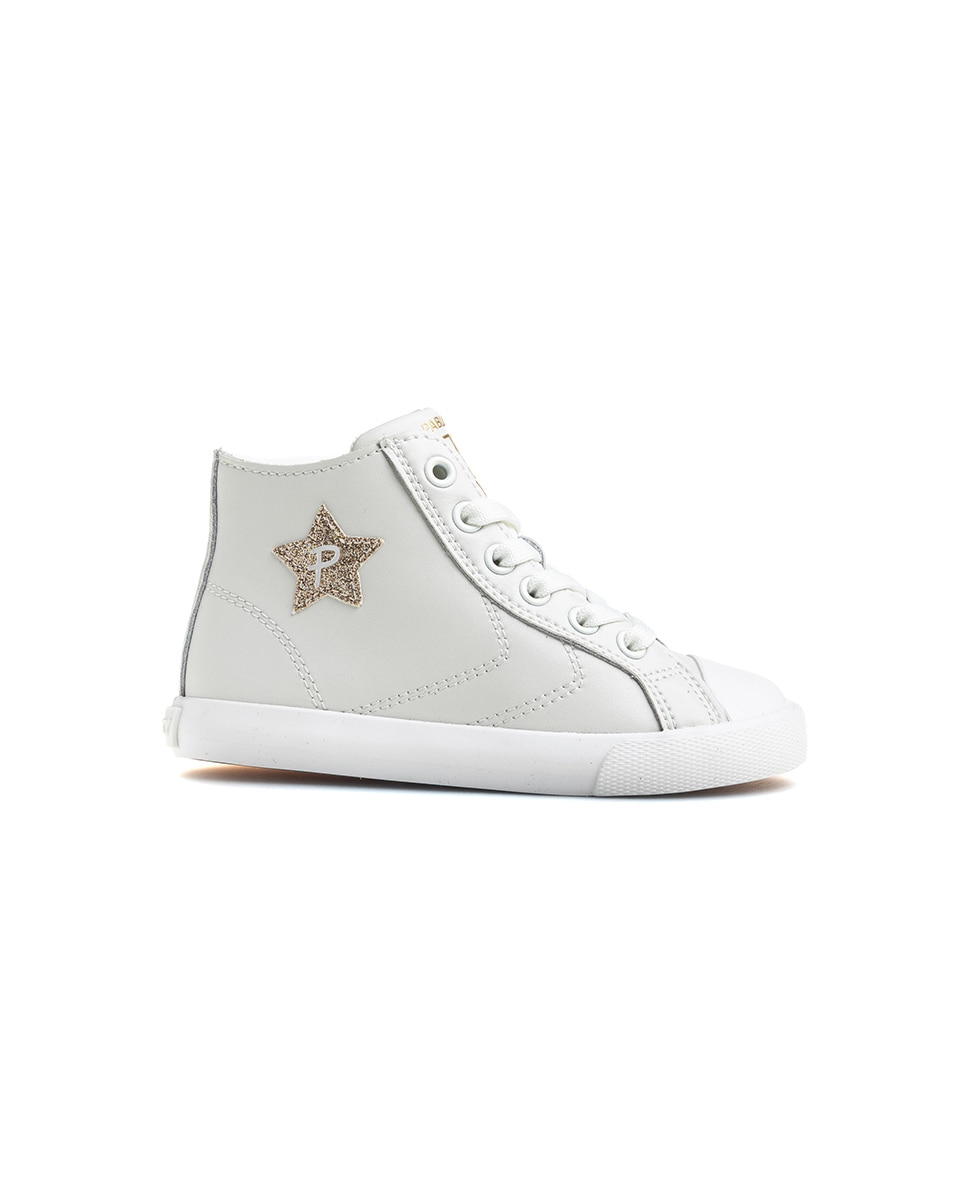 Imagen 9 de Zapatillas deportivas de niña pablosky barefoot de piel con cremallera - Blanco Blanco