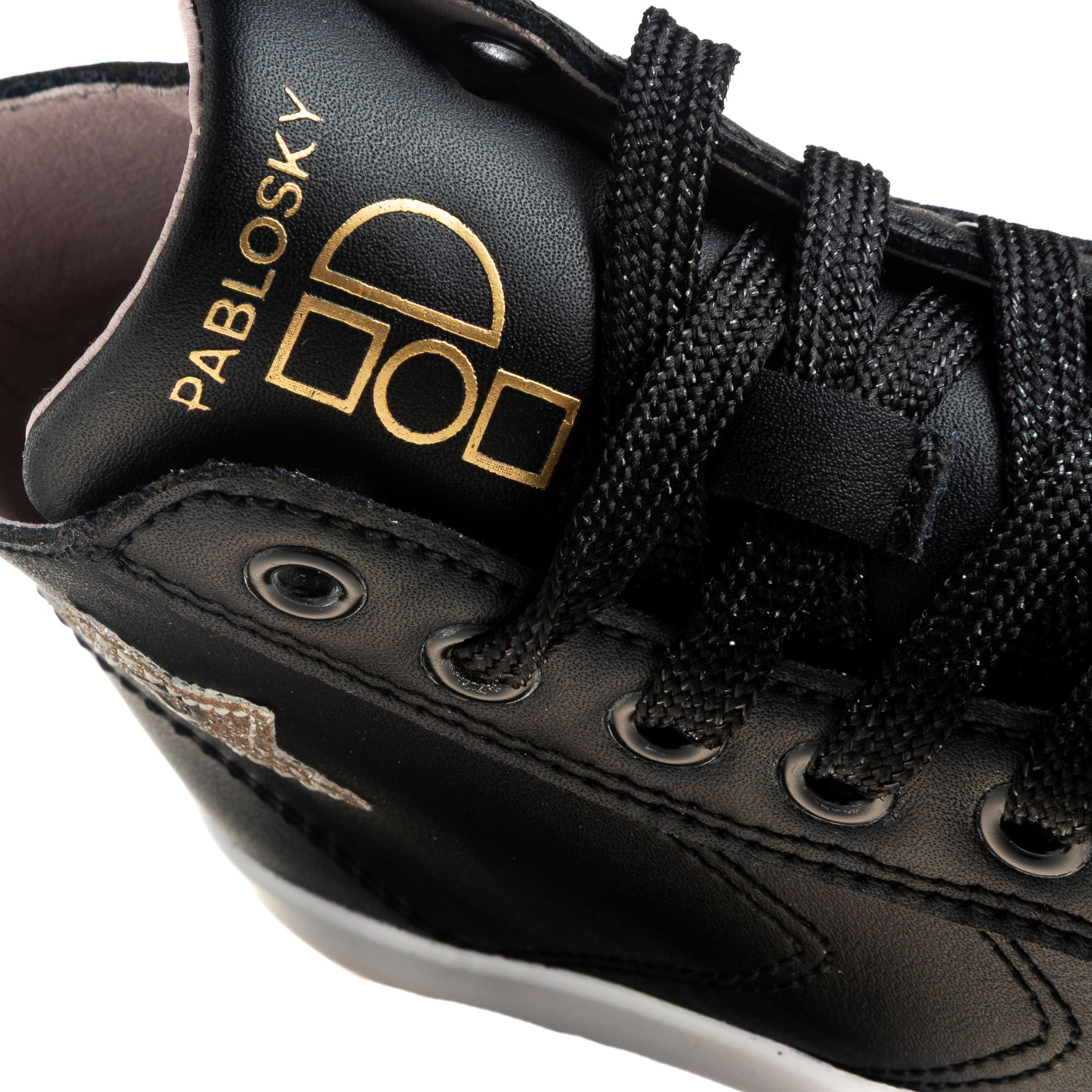 Imagen 3 de Zapatillas deportivas de niña pablosky barefoot de piel con cremallera - Negro Negro