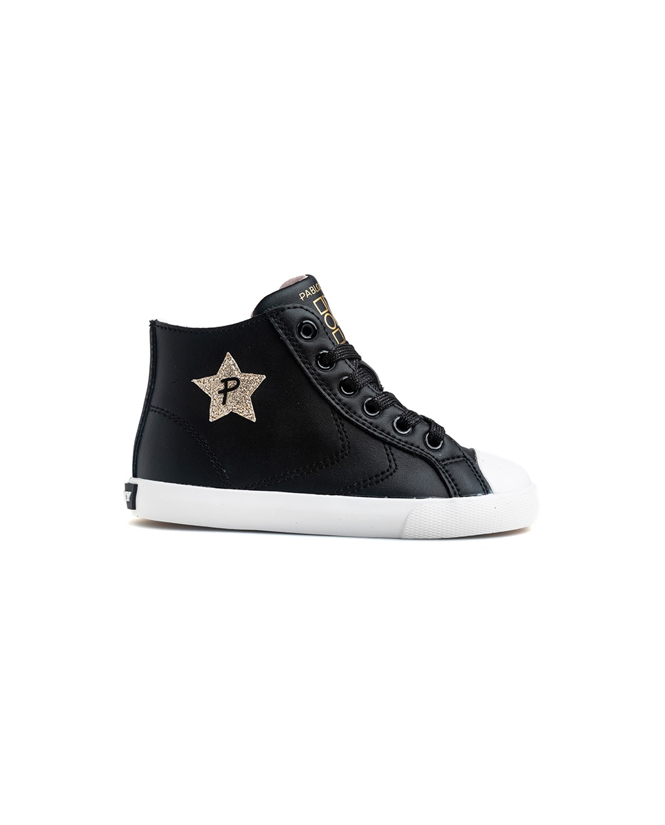 Imagen 9 de Zapatillas deportivas de niña pablosky barefoot de piel con cremallera - Negro Negro