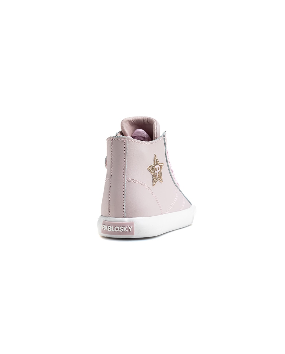 Imagen 6 de Zapatillas deportivas de niña pablosky barefoot de piel con cremallera - Rosa Rosa