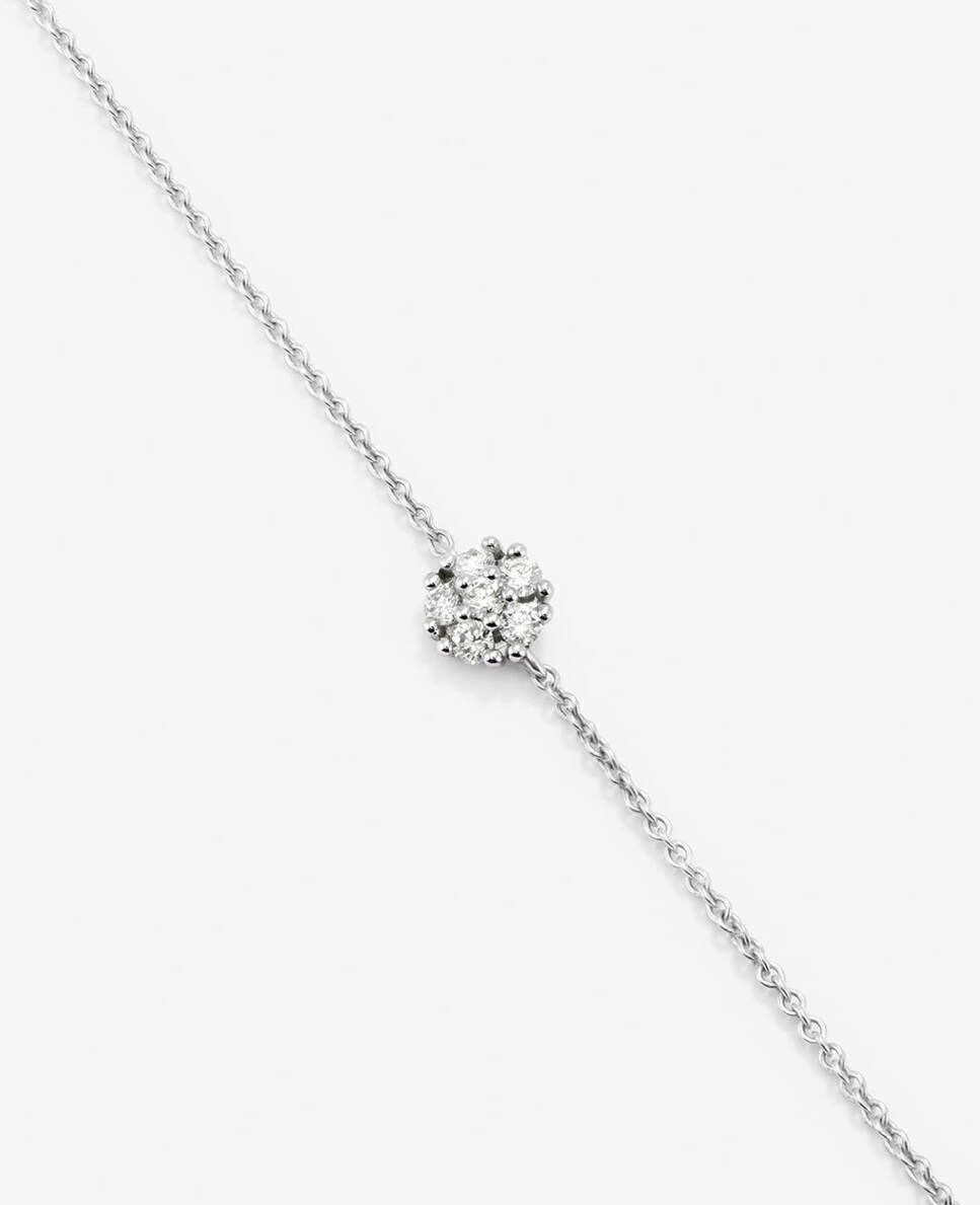 Pulsera de oro blanco de 18K con diamantes en talla brillante Blanco-3