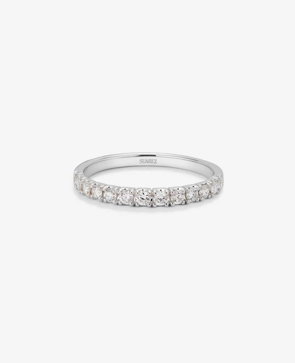 Anillo de oro de 18k con 13 diamantes en talla brillante con un total de 0,37 cts - SUAREZ - Blanco Blanco-3