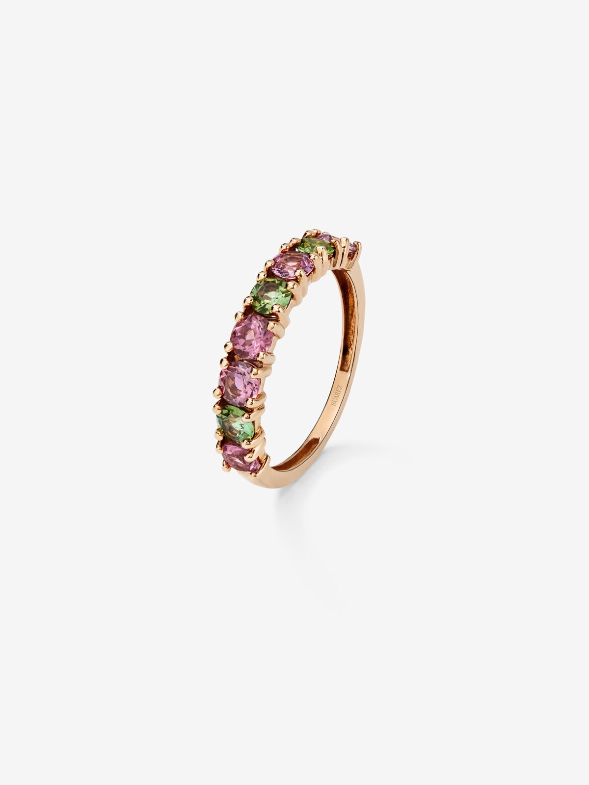 Anillo de oro rosa de 18k con 8 turmalinas en talla brillante - SUAREZ - Multicolor Multicolor-1