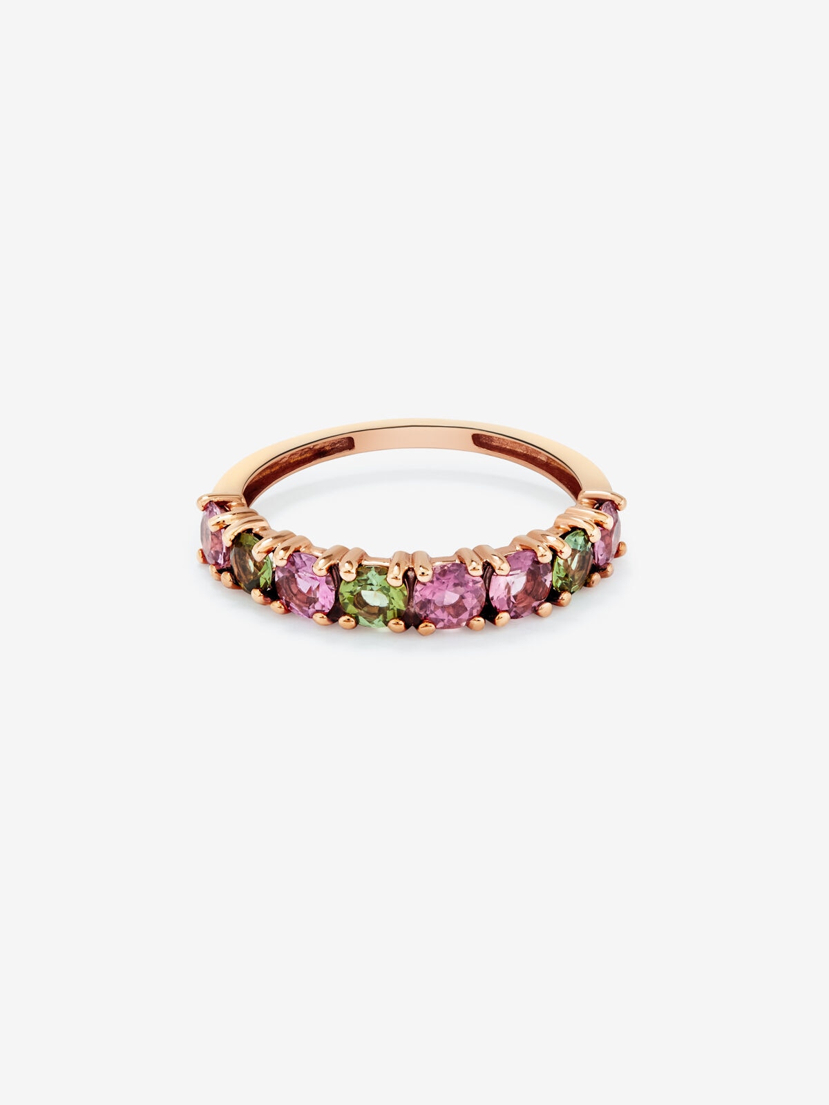 Anillo de oro rosa de 18k con 8 turmalinas en talla brillante - SUAREZ - Multicolor Multicolor-3
