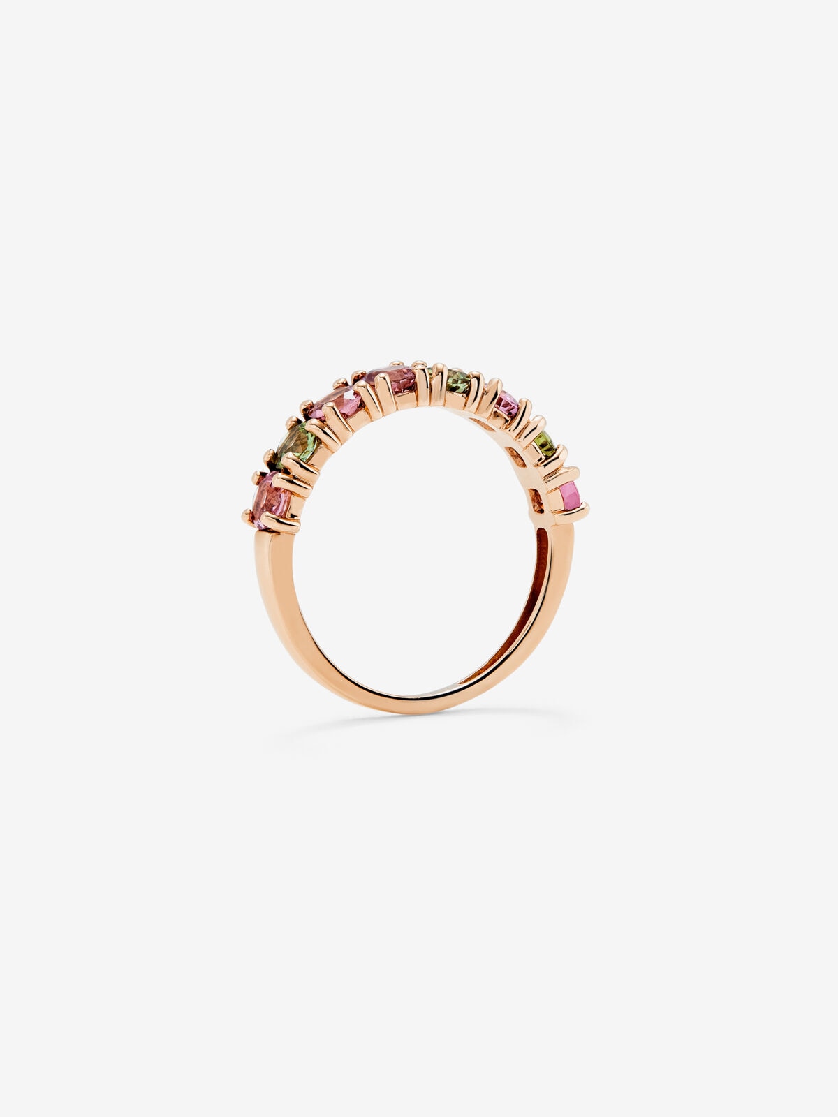 Anillo de oro rosa de 18k con 8 turmalinas en talla brillante - SUAREZ - Multicolor Multicolor-5