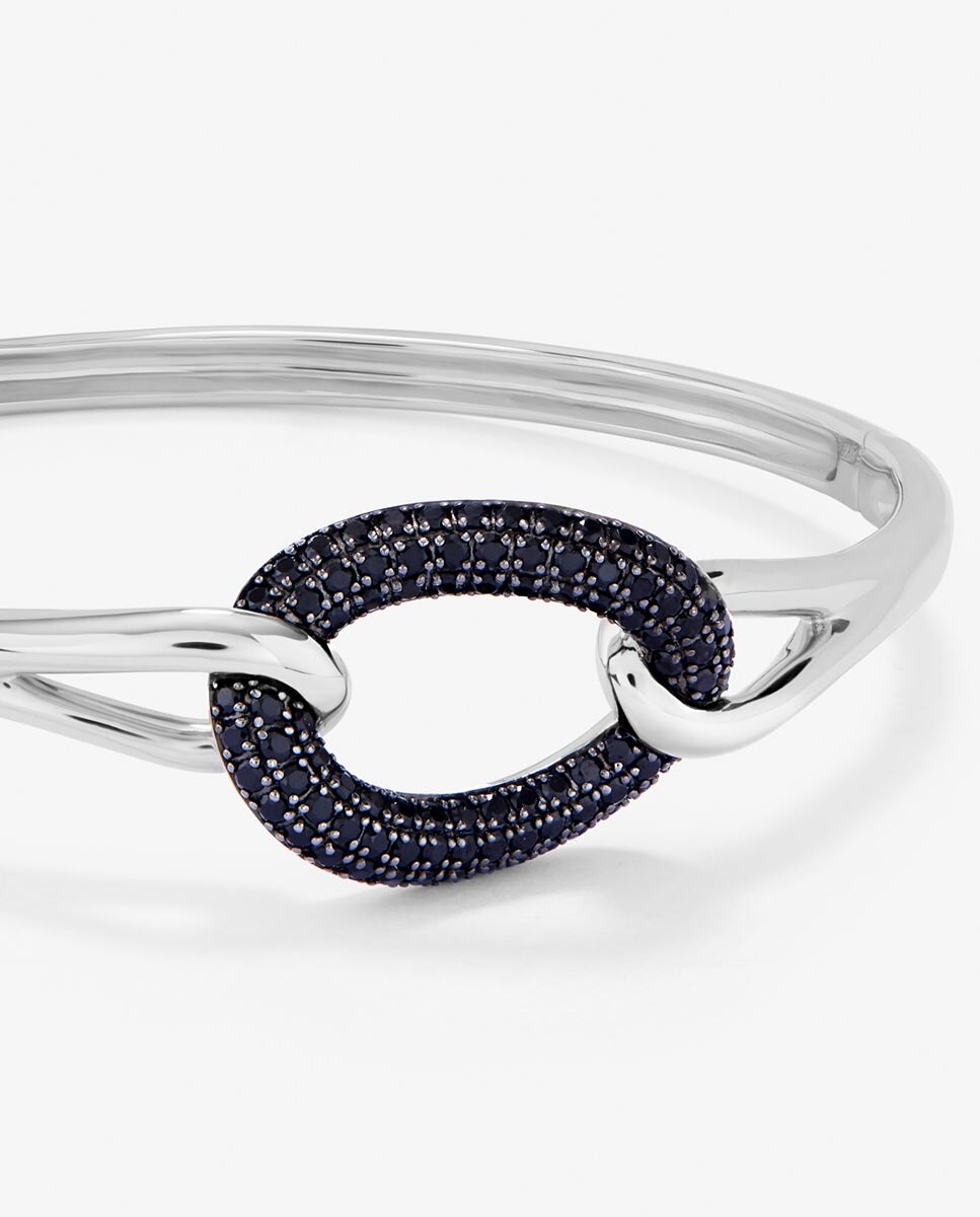 Imagen 3 de Pulsera rígida con nudo de plata 925 con espinelas - SUAREZ - Negro Negro