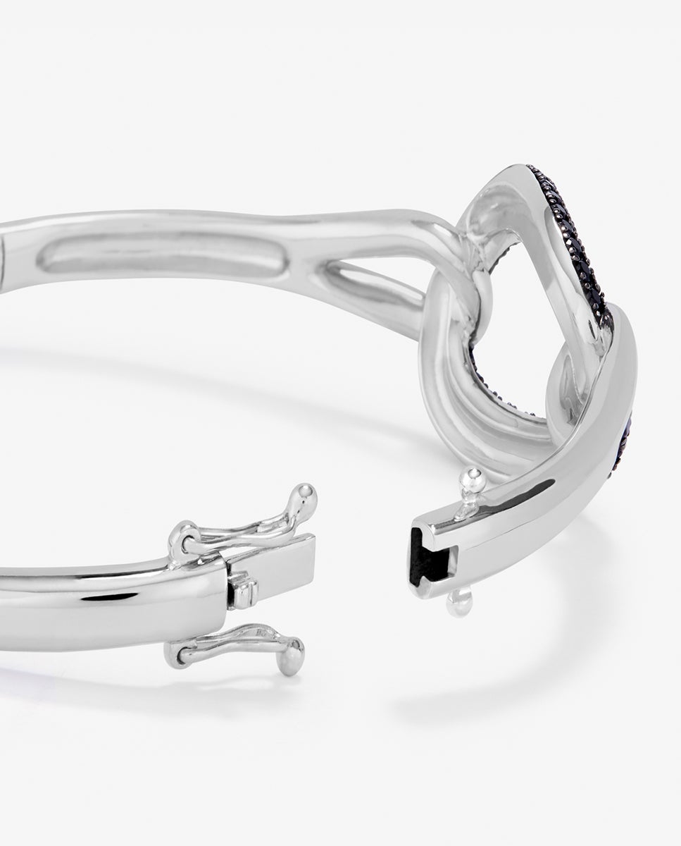 Imagen 4 de Pulsera rígida con nudo de plata 925 con espinelas - SUAREZ - Negro Negro