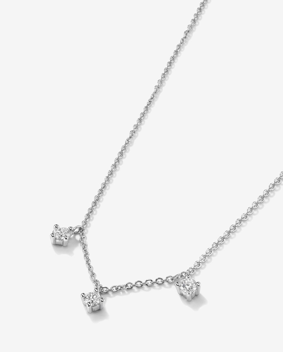 Colgante de oro blanco de 18K con diamantes en talla brillante de 0,33 cts - SUAREZ - Blanco Blanco-2