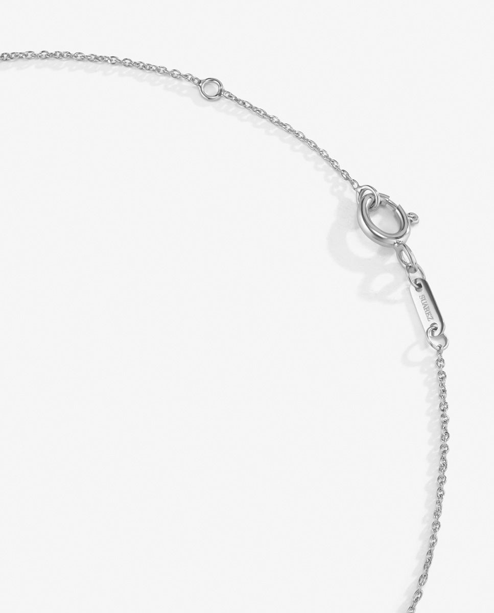 Colgante de oro blanco de 18K con diamantes en talla brillante de 0,33 cts - SUAREZ - Blanco Blanco-3