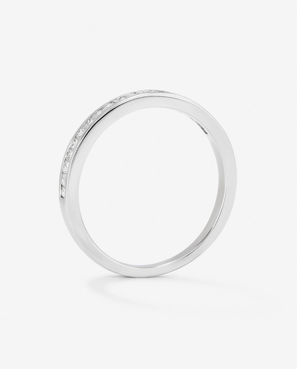 Anillo de oro de 18k con 19 diamantes en talla princesa con un total de 0,29 cts - SUAREZ - Blanco Blanco-5