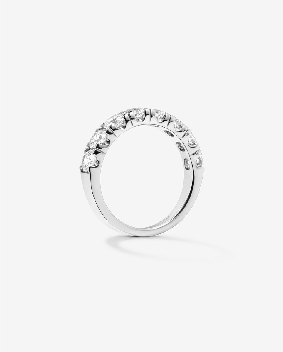 Imagen 5 de Anillo de oro blanco de 18k con 9 diamantes en talla brillante con un total de 0,81 cts - SUAREZ - Blanco Blanco