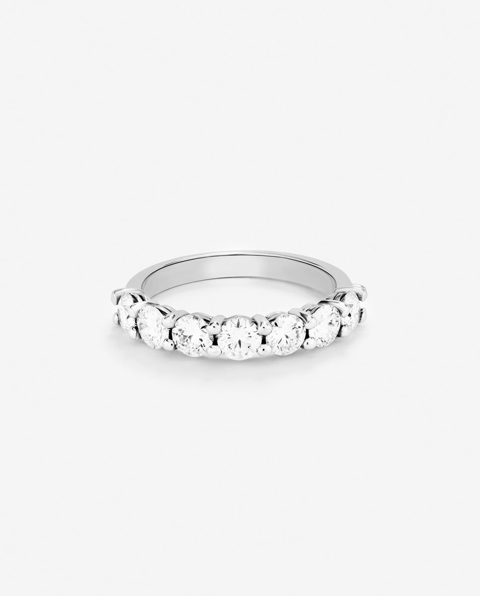 Imagen 3 de Anillo de oro blanco de 18k con 9 diamantes en talla brillante con un total de 0,9 cts - SUAREZ - Blanco Blanco