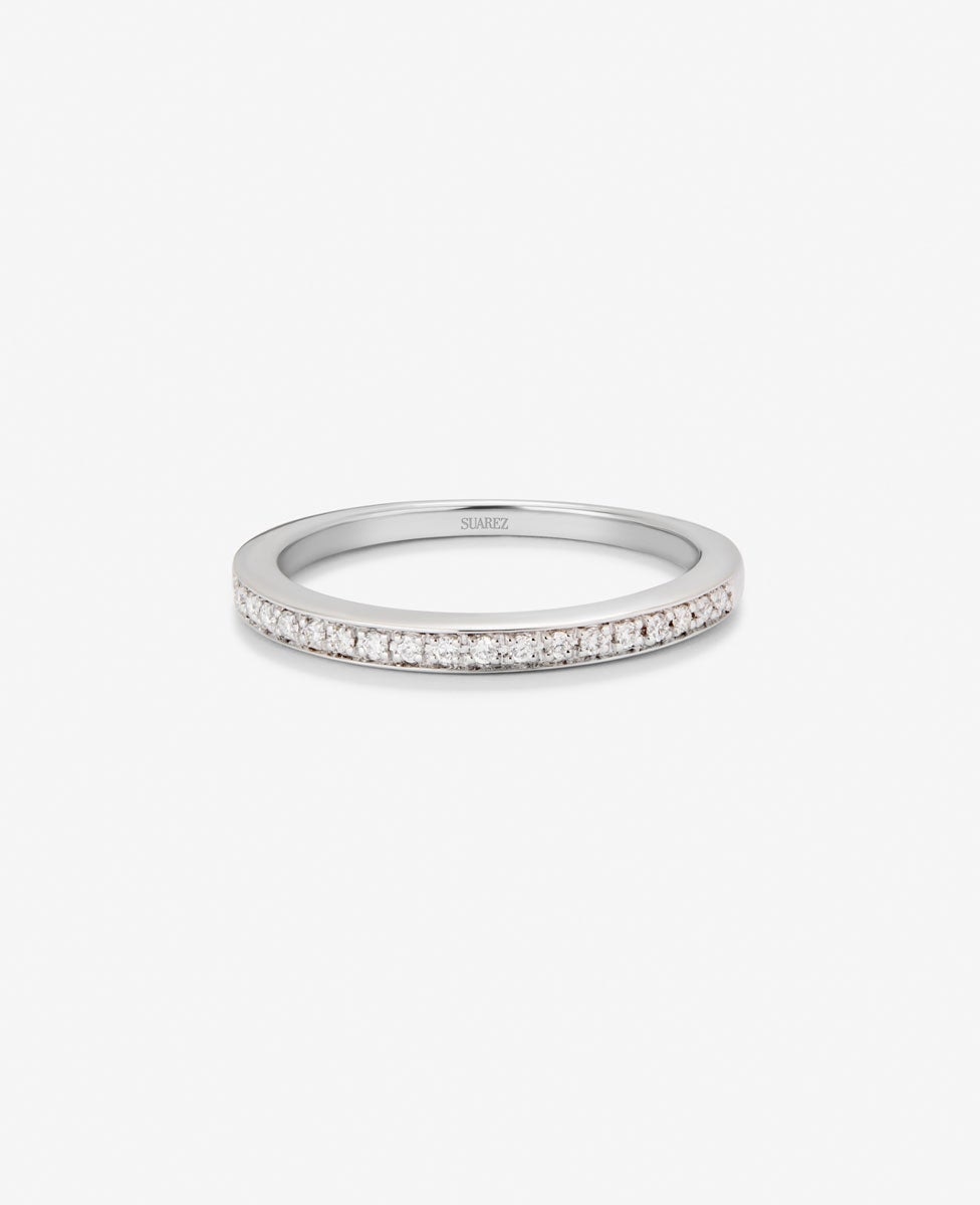 Imagen 3 de Anillo de oro blanco de 18k con 19 diamantes en talla brillante con un total de 0,1 cts - SUAREZ - Blanco Blanco