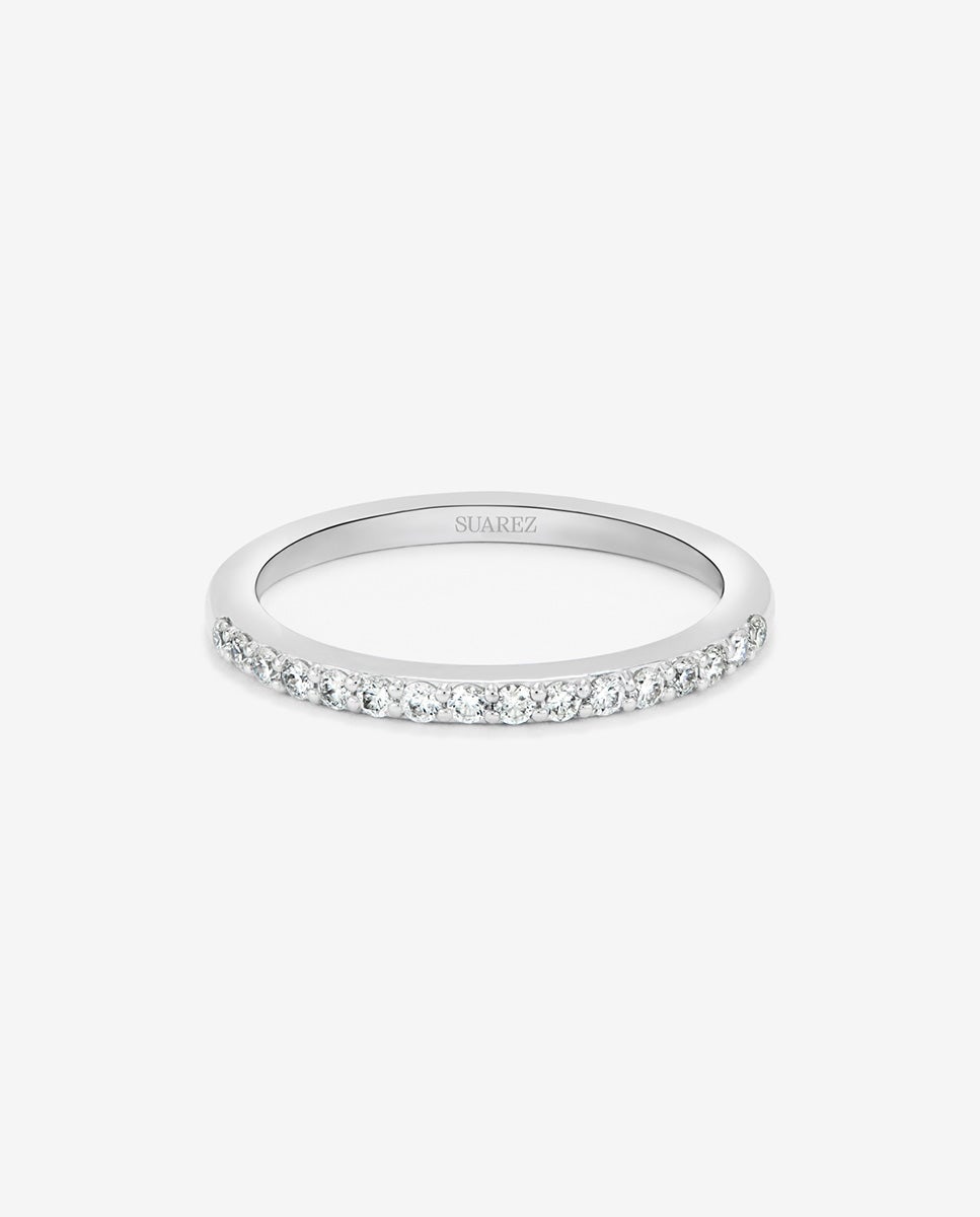 Anillo de oro de 18k con 16 diamantes en talla brillante con un total de 0,21 cts - SUAREZ - Blanco Blanco-2