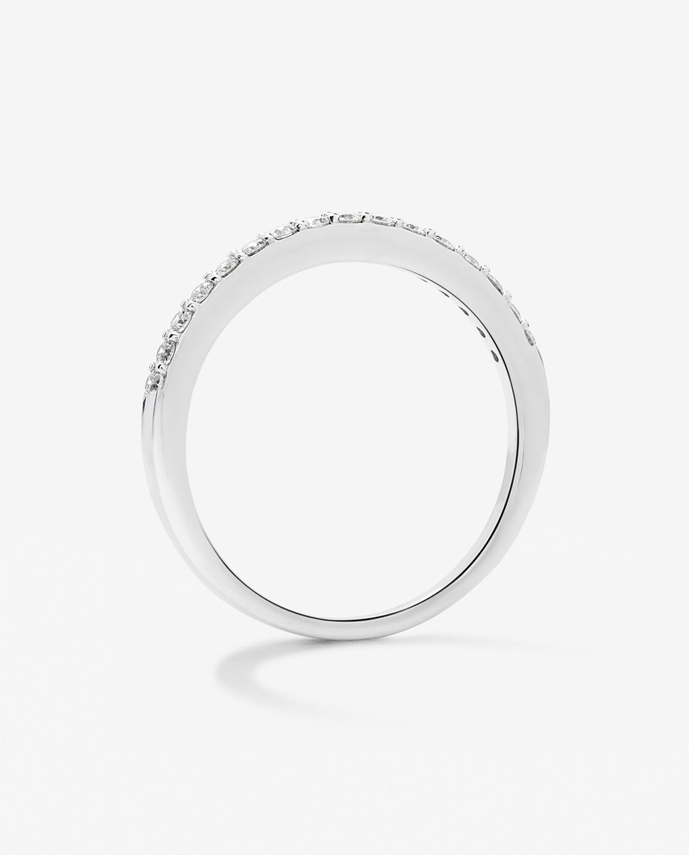 Anillo de oro de 18k con 16 diamantes en talla brillante con un total de 0,21 cts - SUAREZ - Blanco Blanco-3