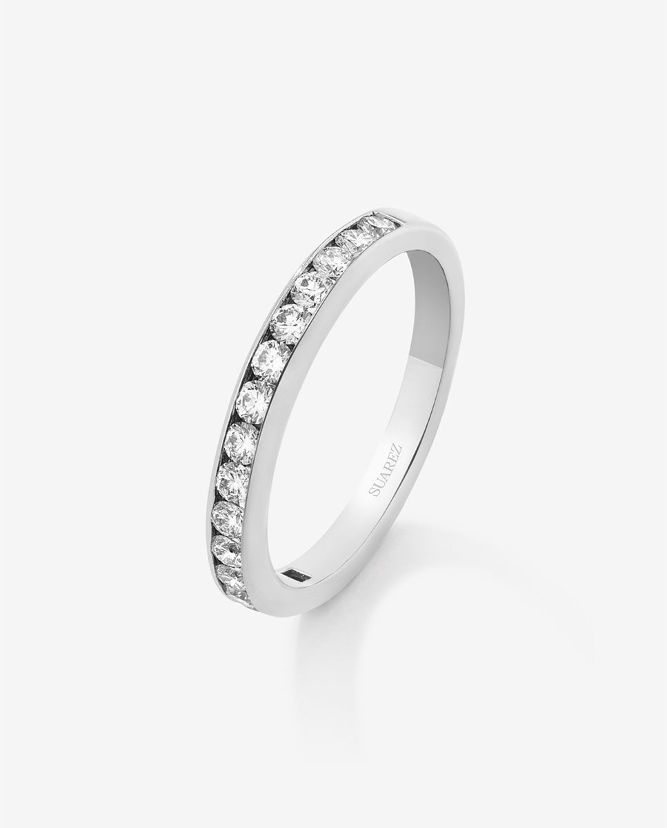 Imagen 0 de Anillo de oro blanco de 18k con 16 diamantes en talla brillante con un total de 0,5 cts Blanco