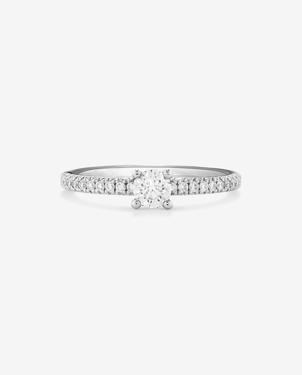 Imagen 3 de Anillo solitario de compromiso de oro blanco de 18k con diamantes - SUAREZ - Blanco Blanco