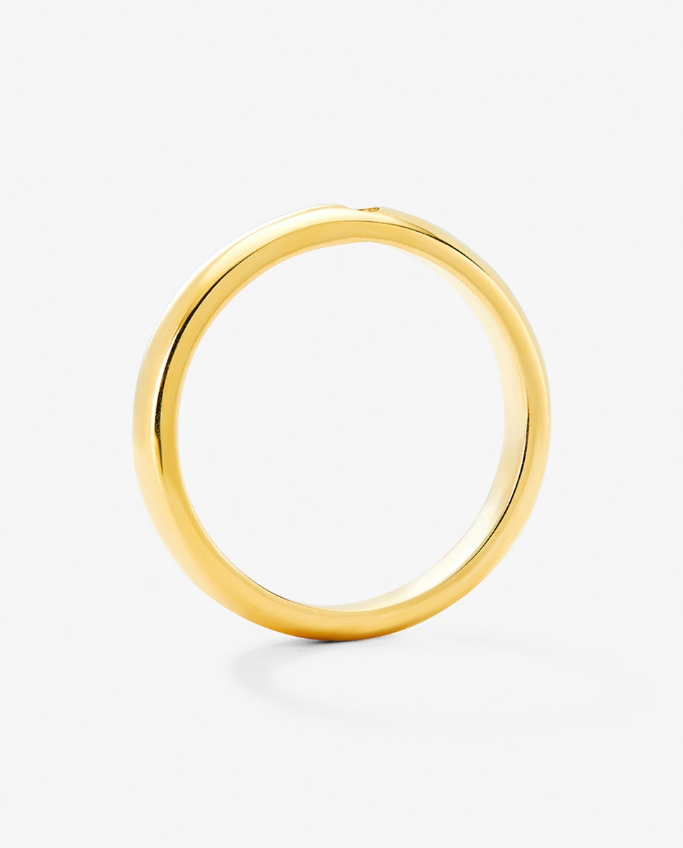 Anillo de oro amarillo de 18k con diamante en talla brillante de 0,03 cts - SUAREZ - Blanco Blanco-5