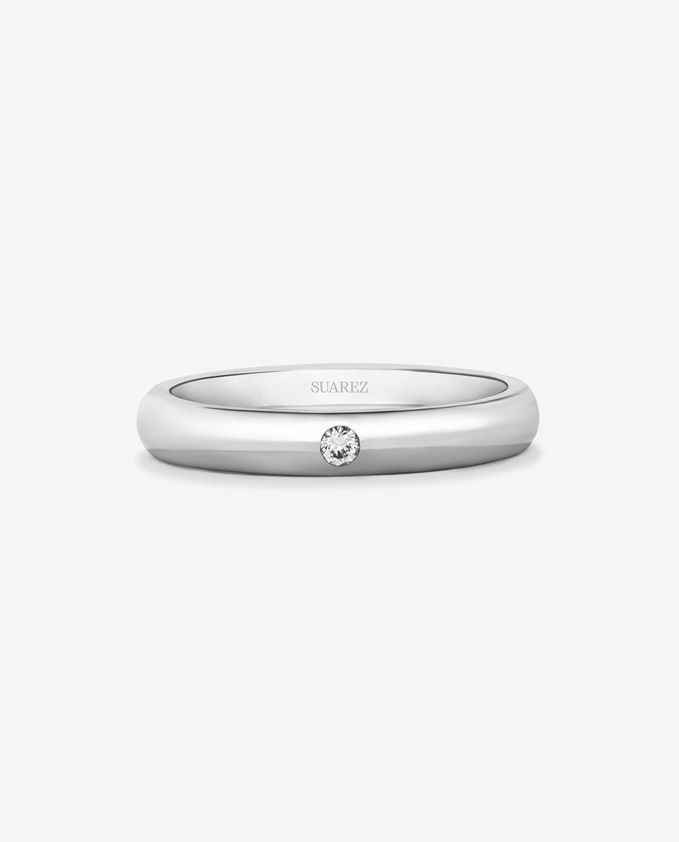 Imagen 2 de Anillo de oro blanco de 18k con diamante en talla brillante de 0,03 cts - SUAREZ - Blanco Blanco