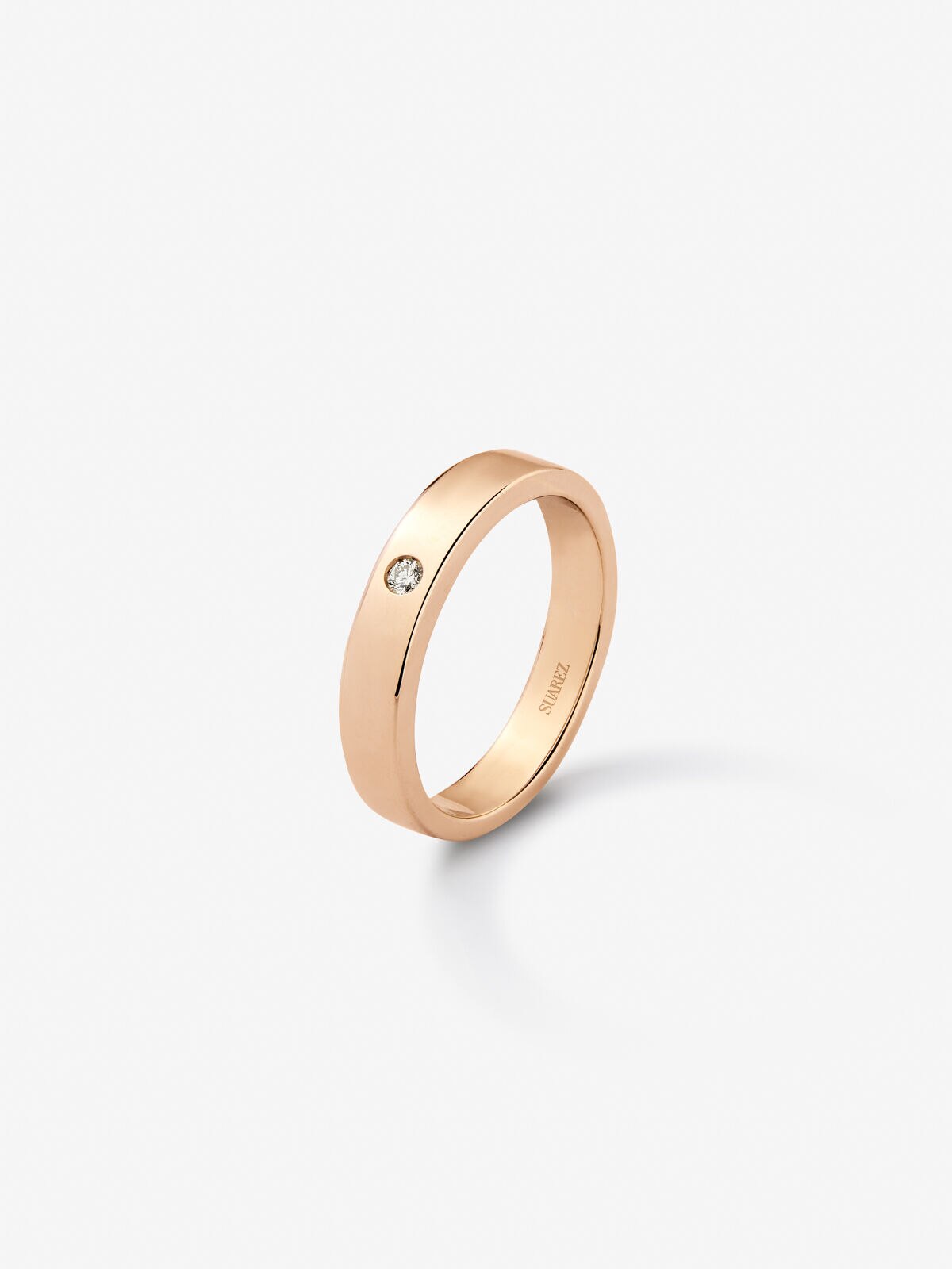 Imagen 1 de Anillo de oro rosa de 18k con diamante en talla brillante con un total de 0,03 cts Blanco