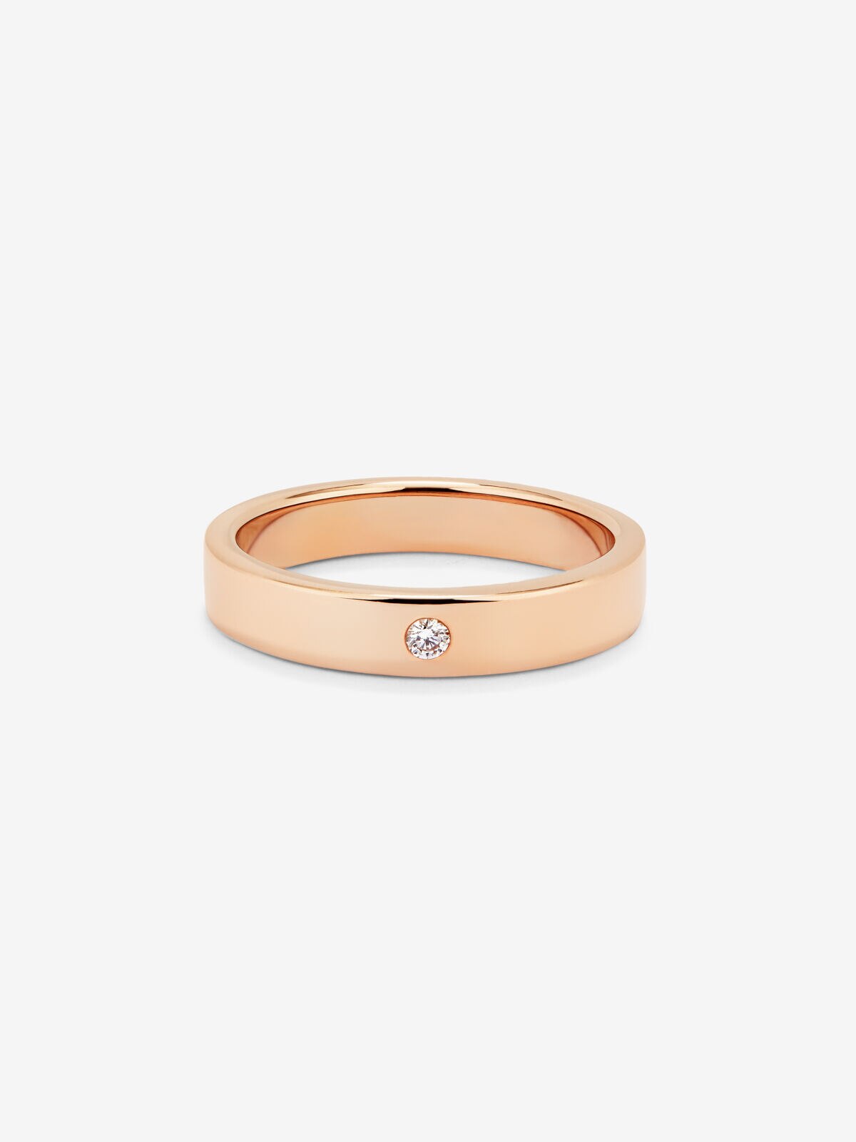 Imagen 3 de Anillo de oro rosa de 18k con diamante en talla brillante con un total de 0,03 cts - SUAREZ - Blanco Blanco
