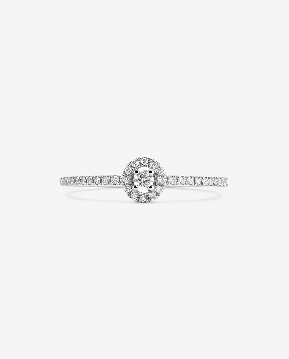 Anillo de oro de 18k con 39 diamantes en talla brillante con un total de 0,16 cts - SUAREZ - Blanco Blanco-3