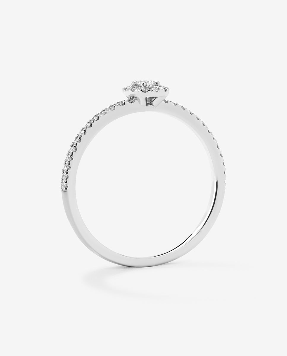 Anillo de oro de 18k con 39 diamantes en talla brillante con un total de 0,16 cts - SUAREZ - Blanco Blanco-5