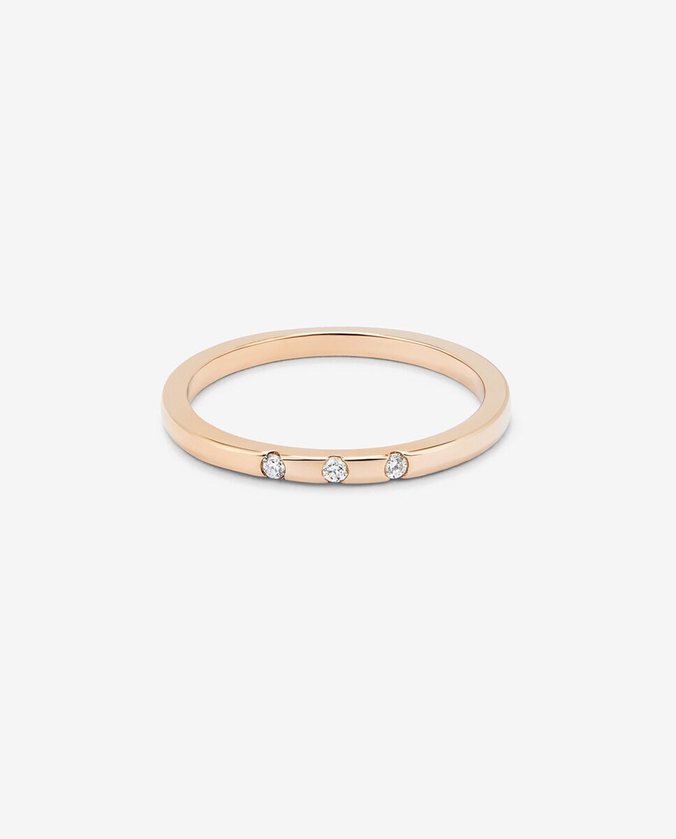 Anillo alianza de oro rosa con tres diamantes · SUAREZ · El Corte