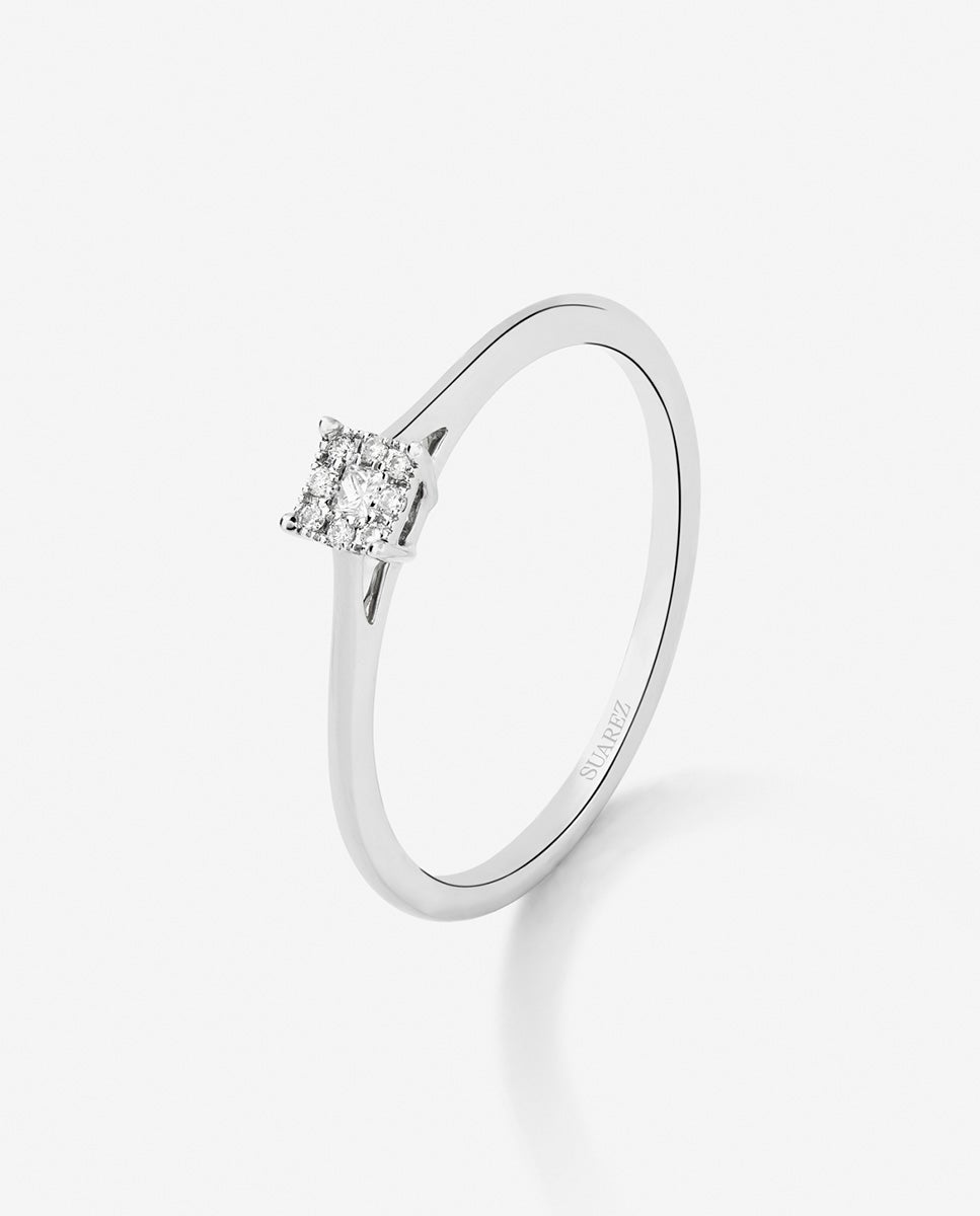 Imagen 0 de Anillo oro blanco de 18k de diamantes en pavé Blanco