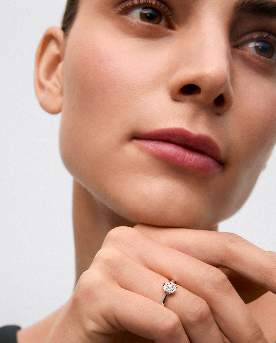 Imagen 2 de Anillo de oro blanco de 18k de diamantes en pavé - SUAREZ - Blanco Blanco