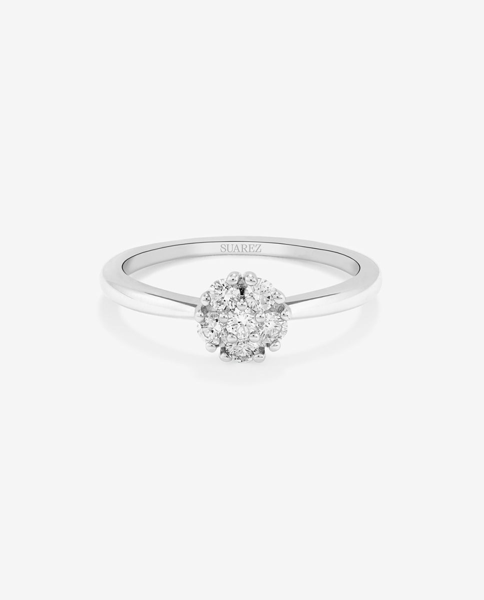 Imagen 3 de Anillo de oro blanco de 18k de diamantes en pavé - SUAREZ - Blanco Blanco