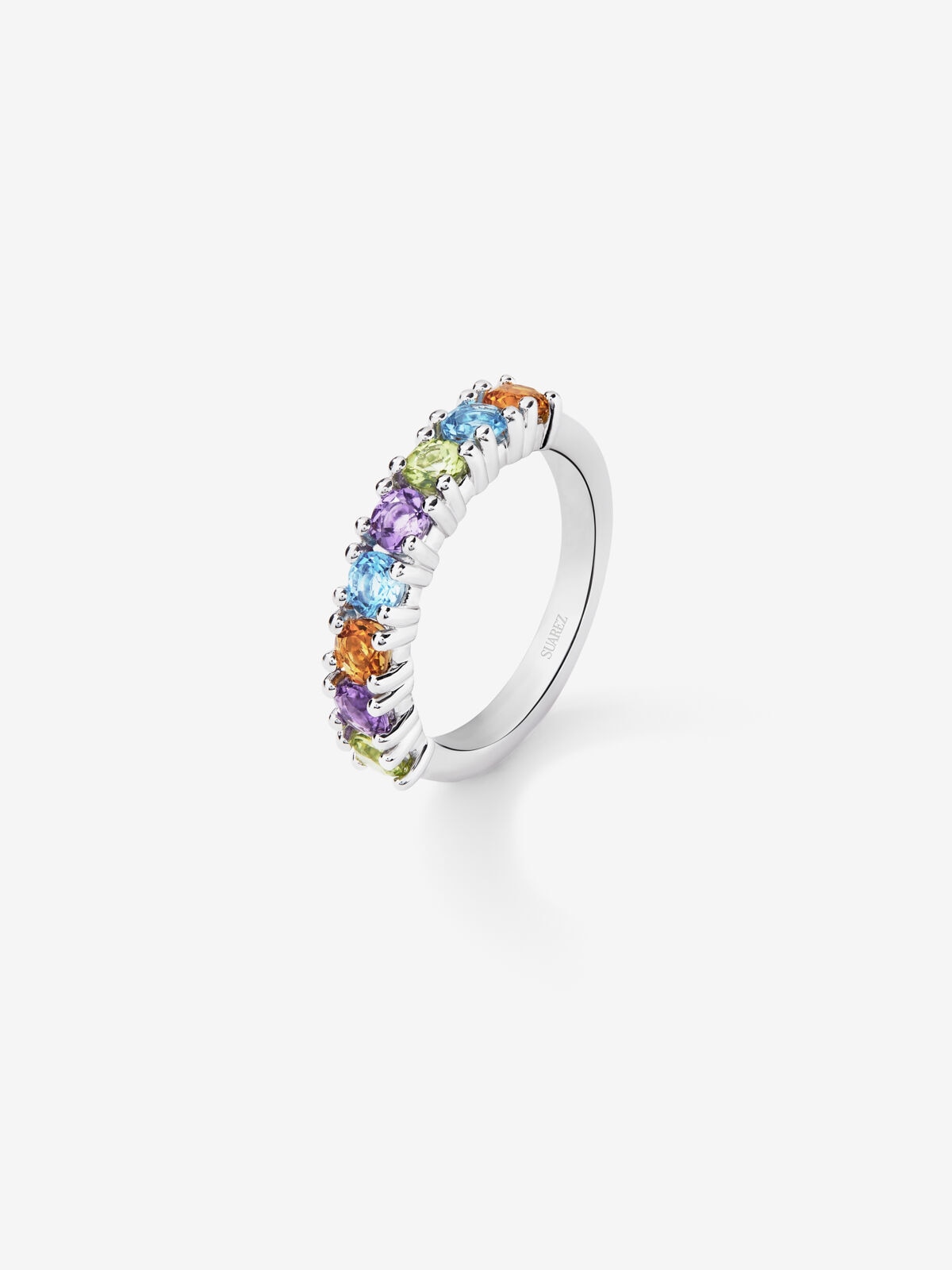 Imagen 0 de Anillo Pop Art de plata con piedras semipreciosas multicolor Multicolor