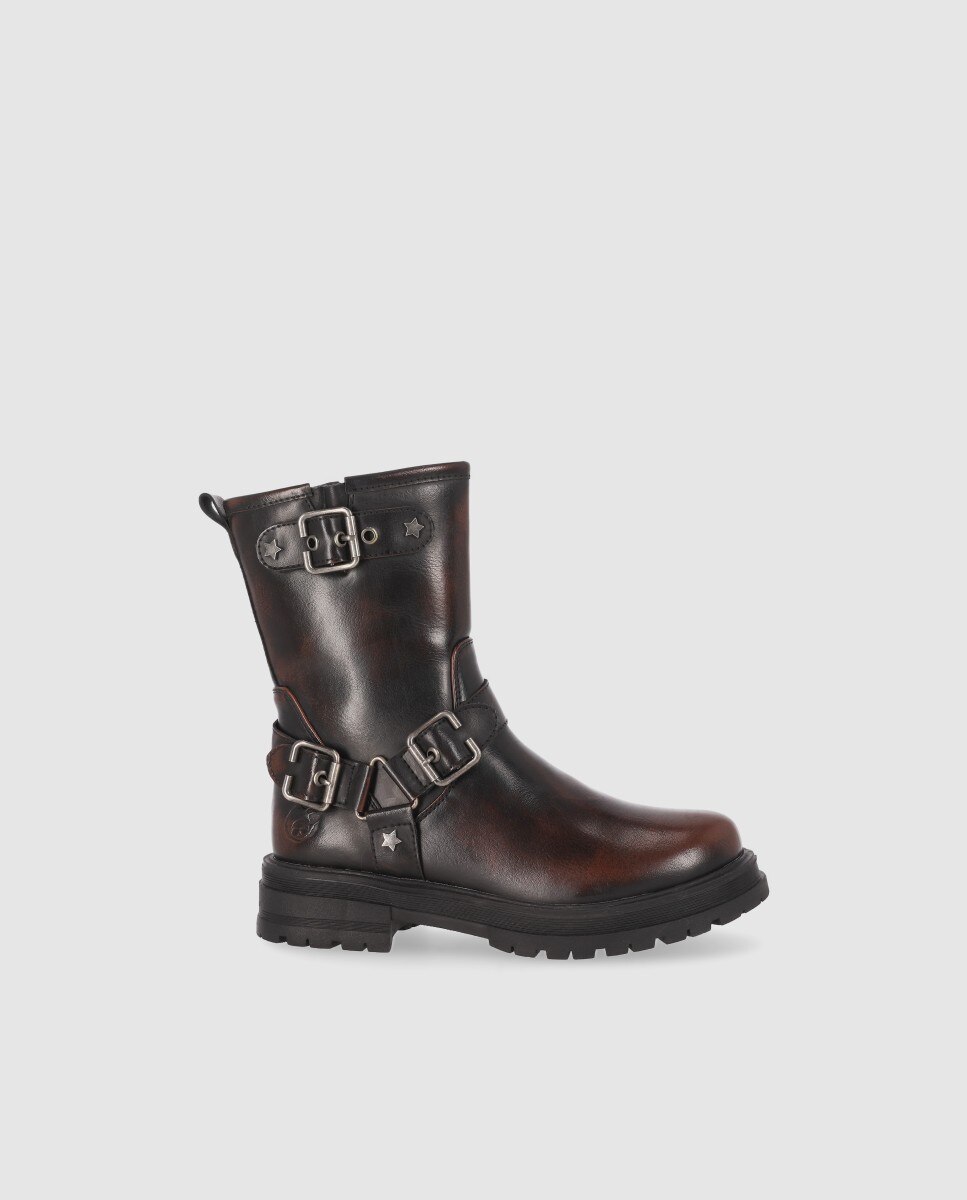 Bota nina biker plana triple hebilla Chika10 El Corte Ingles