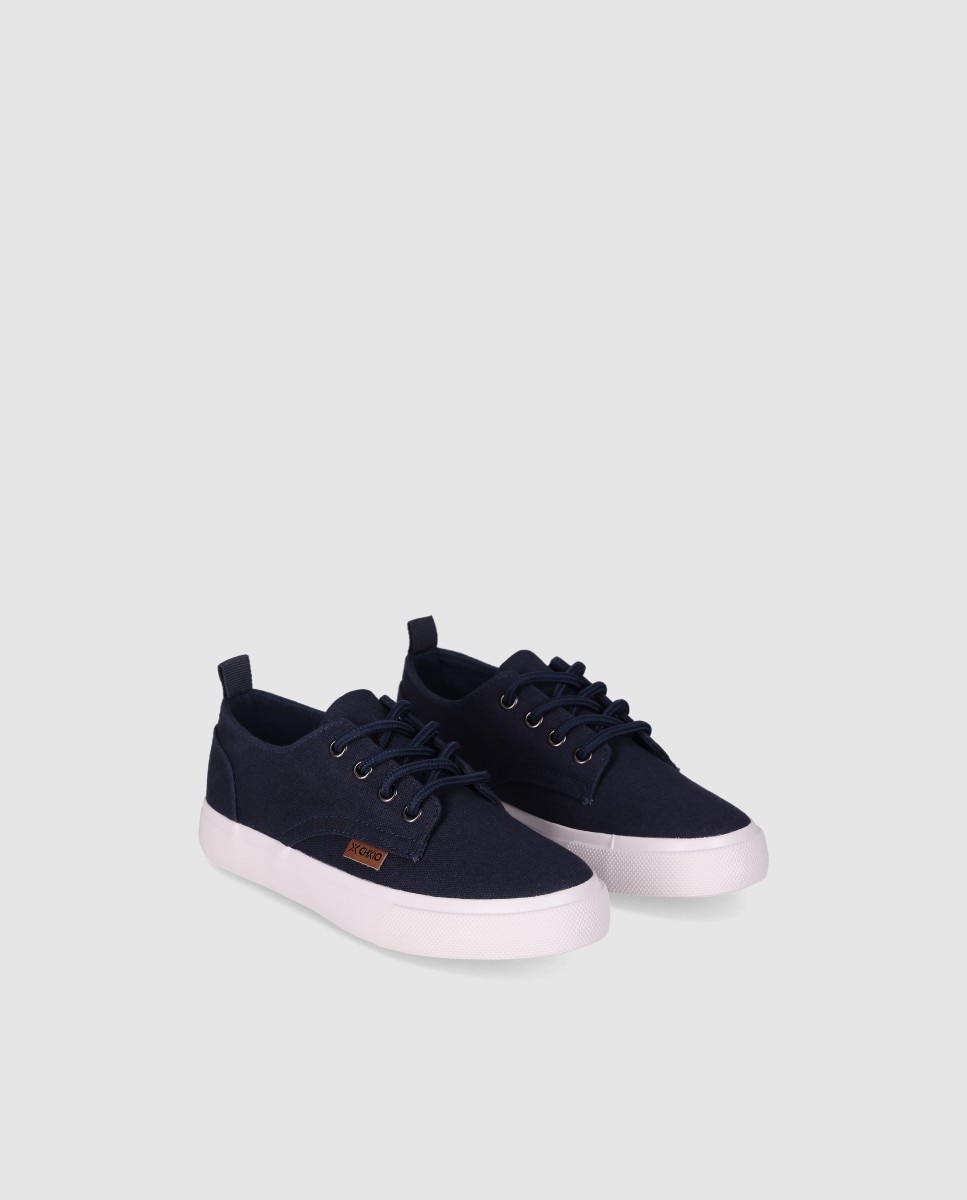 Zapatillas deportivas de niño con cierre acordonado y suela gruesa - Chika10 Kids - Azul marino Azul marino-2