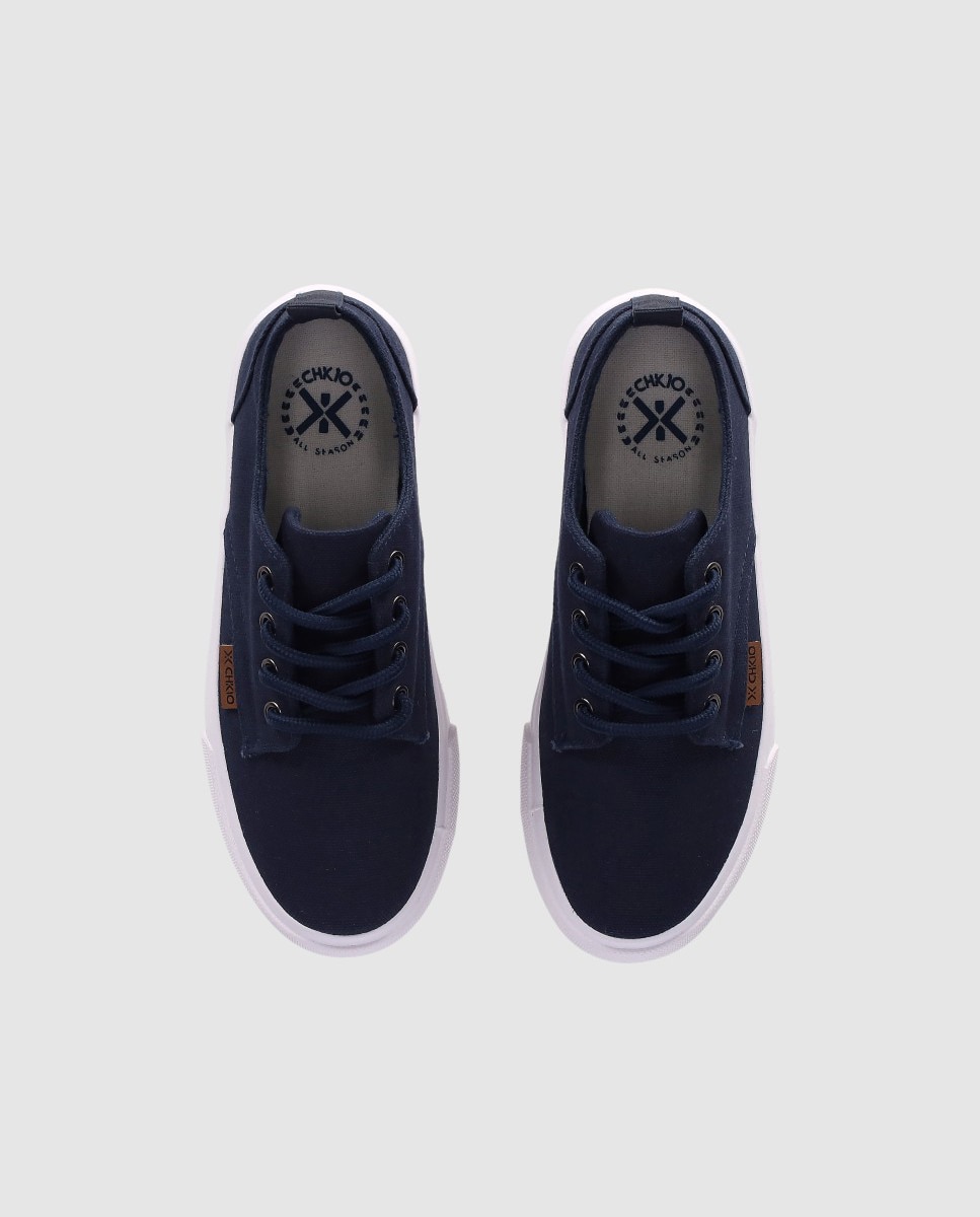 Zapatillas deportivas de niño con cierre acordonado y suela gruesa - Chika10 Kids - Azul marino Azul marino-4
