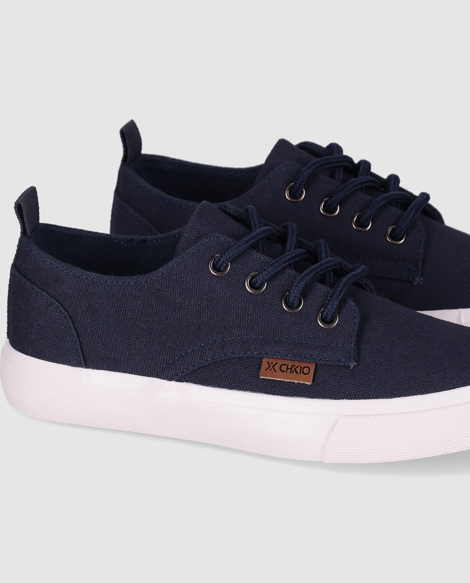 Zapatillas deportivas de niño con cierre acordonado y suela gruesa - Chika10 Kids - Azul marino Azul marino-5