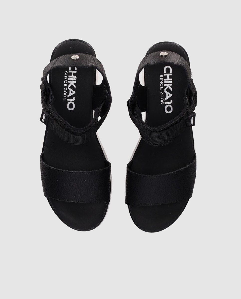 Sandalias Chika10 Mujer Cuñas Chika10 Roco 07 Negro Para Mujer