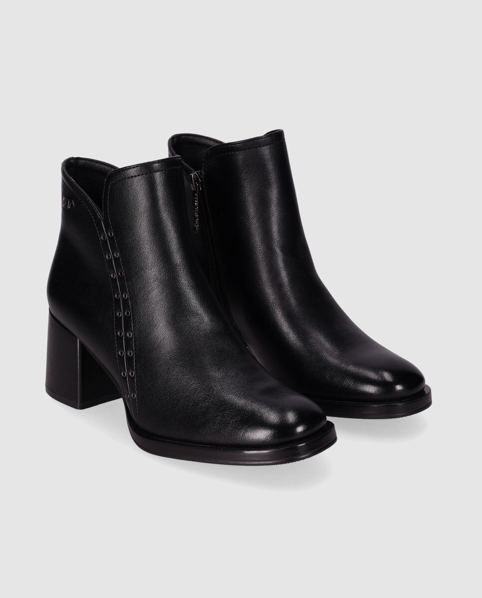 Botines básicos de mujer con caña asimétrica y estilo elegante - Chika10 - Negro Negro-3