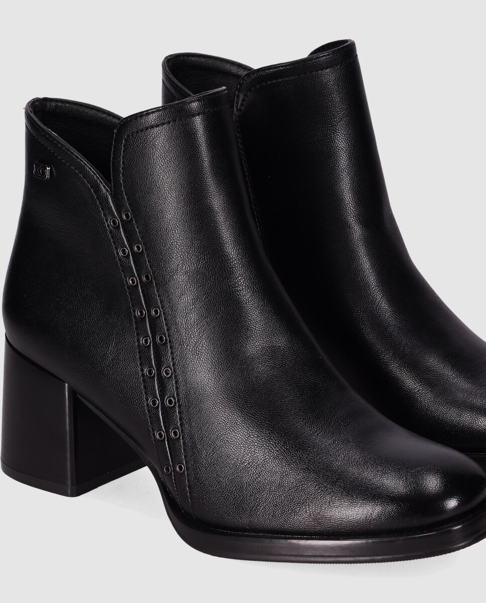 Botines básicos de mujer con caña asimétrica y estilo elegante - Chika10 - Negro Negro-5