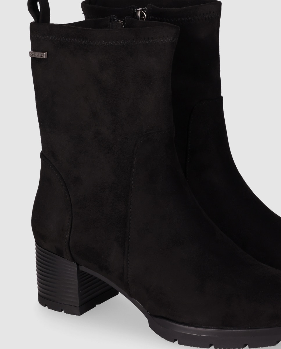Botines elásticos de mujer estilo calcetín con tacón grueso - Chika10 - Negro Negro-5