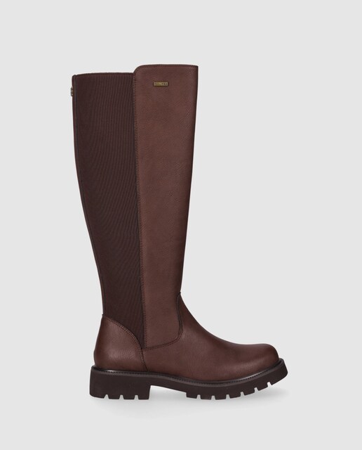 Imagen 0 de Botas de mujer en piel con cierre de cremallera y panle elástico trasero