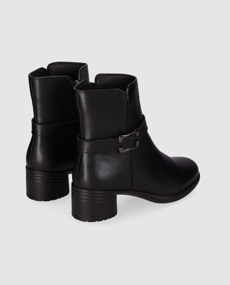 Botines básicos de mujer en piel con diseño elegante y tacón ancho - Chika10 - Negro Negro-3