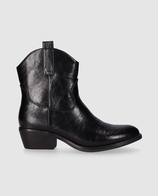Imagen 0 de Botines de mujer estilo cowboy de tacón medio con costuras decorativas