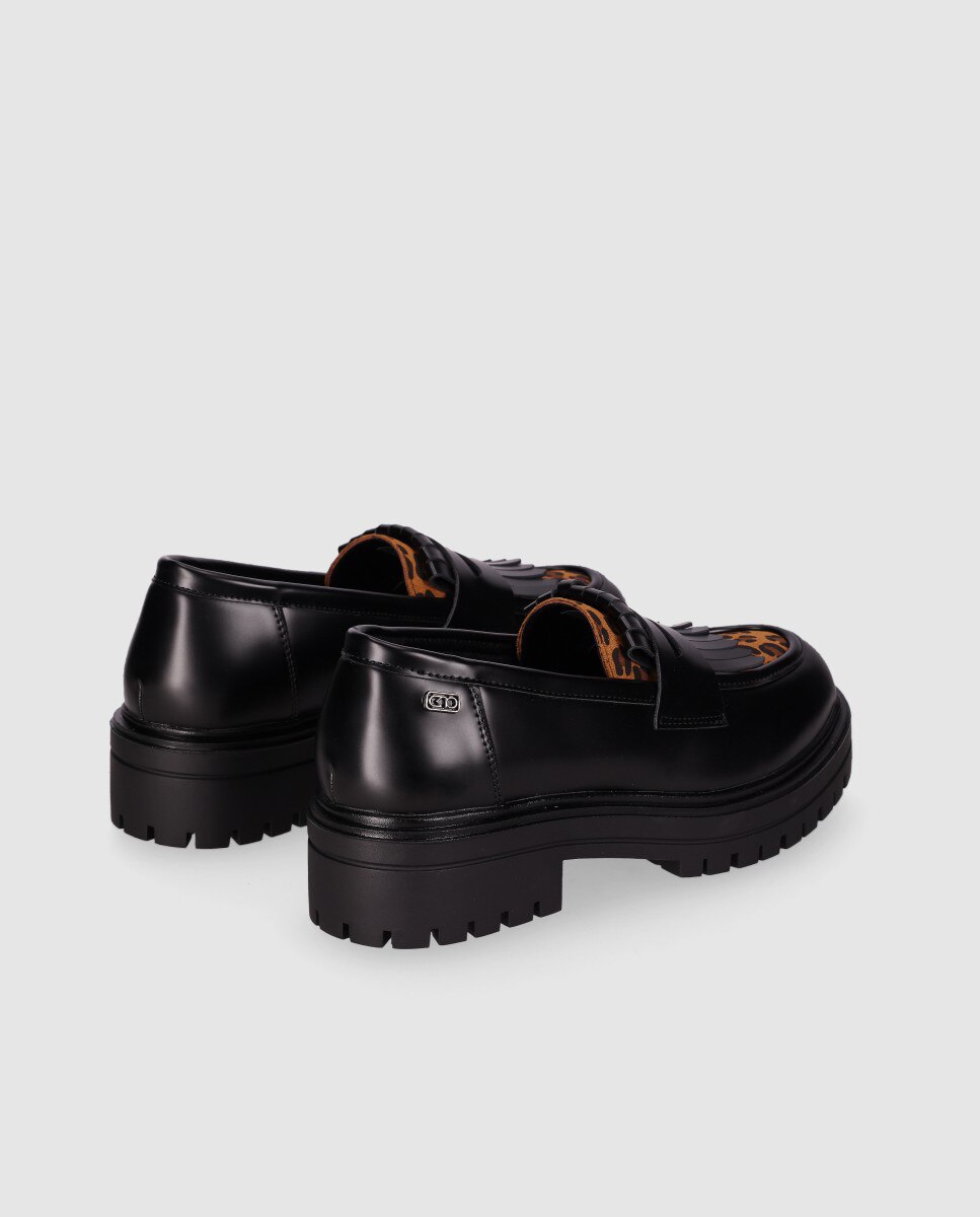 Mocasines planos de mujer con suela chunky y acabado pulido - Chika10 - Estampado Estampado-2